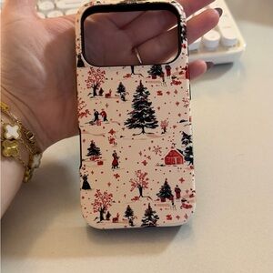 Winter Scene Phone Case - Red and Black